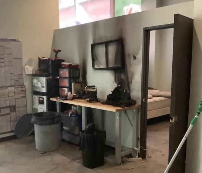 Damaged items at a Commercial property fire