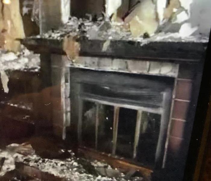 Fire damage to fire place