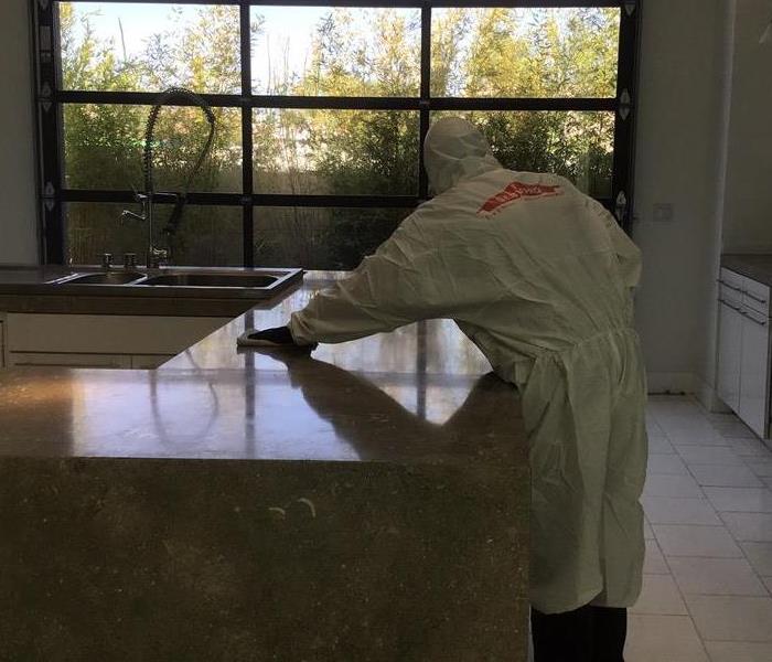 Disinfecting kitchen counter