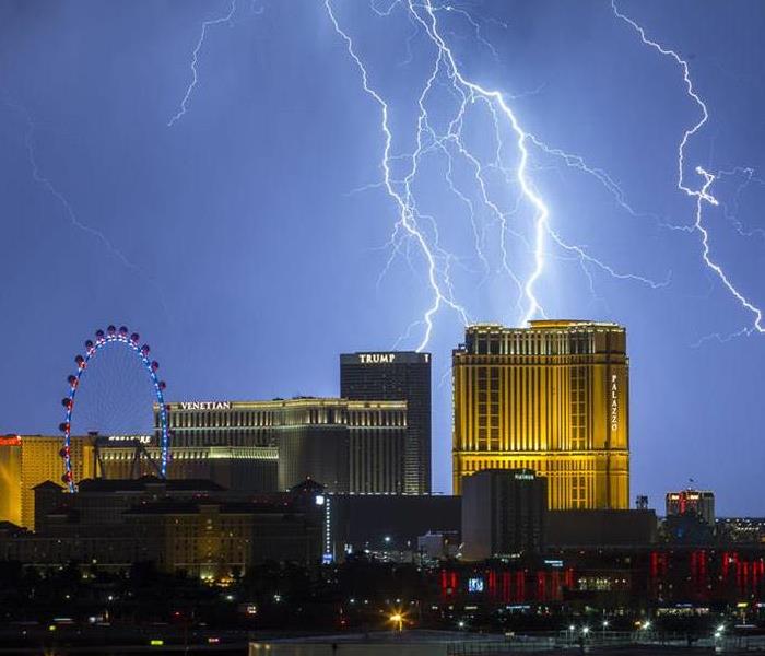 Lightning over the Las Vegas strip