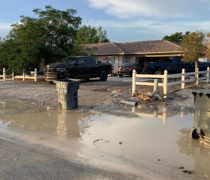 Residential property flooded from recent flash flood