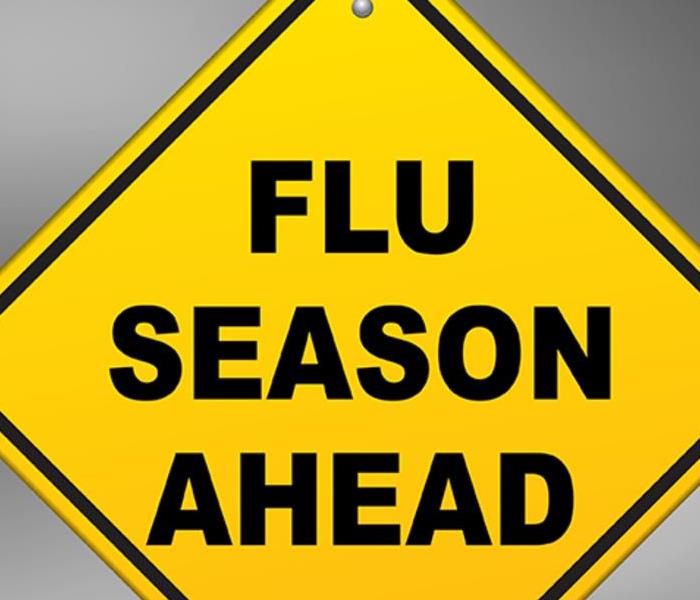 Flu season caution sign